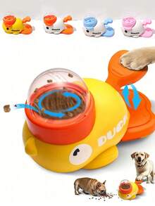 1 Set Interactive Press Operated Dog Treat Dispenser Toy, Slow Feeder Food Bowl, Duck Shaped, Promotes Healthy Eating & Mental Stimulation, Battery-Free - Multicolor - View 2