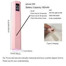 Convenient Handheld Nail Dryer Lamp UV/LED Nail Curing All Gel Polish Nail Art Tool Type-C Rechargeabl Quick Dry Nail Lamp,3-In-1 Set Including Bracket, Nail Lamp, And Data Cable, A Small Gift That Can Be Given As A Gift, Affordable And Good Value For Money