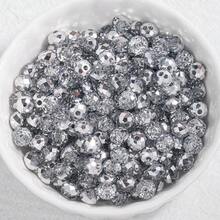 200/300颗/6毫米/8毫米闪光玻璃水晶扁圆形多钻珠，适用于项链耳环和DIY工艺品珠宝制作