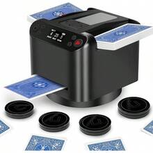 Automatic Card Shuffler And Dealer 360°Rotating 2 Decks Card Dealer - Black - View 1