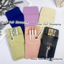 1pc's Unique And Exclusive Custom Letter And Case Name Design, Nurse Pen Case In Moranti Color Pu Leather, Simple And Fashionable Double-Layer Anti-Ink Leakage Pocket, Doctor's Thickened White Coat Work Uniform, Student And Teacher's Special Storage Pen Case, Back-To-School Season, School Supplies - Multicolor - View 6