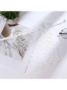 2 pièces/set Faux col en dentelle pour femmes, double couche, respirante, mode, couvre-poitrine amovible pour le port quotidien. 1 pièce faux col en dentelle d'été 1 pièce, couvrant la poitrine et anti-éblouissement, lingerie cache-poitrine pour femmes