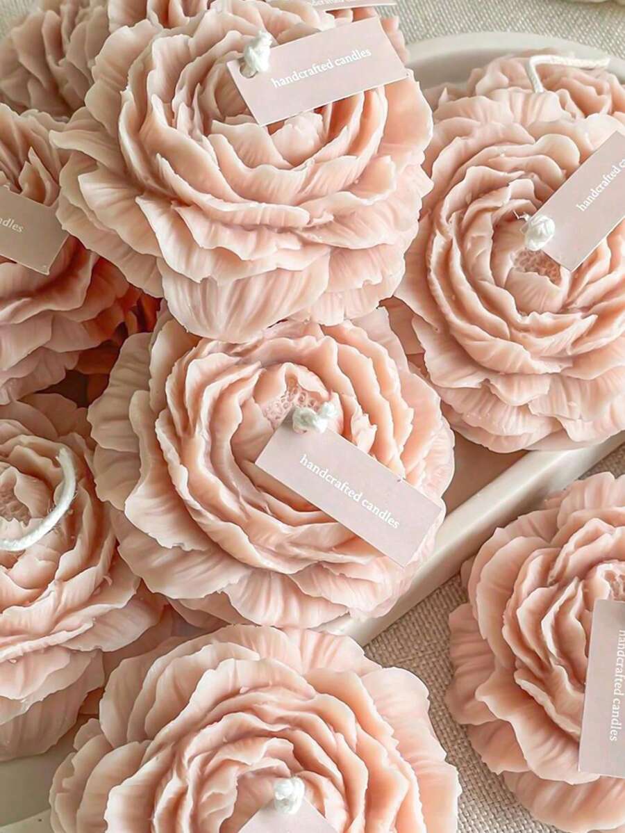 1pc Peony Flower Silicone Candle Mold, Suitable For Making 3D Floral Candles, Scented Stone, Resin Crafts And Other Handmade Items, Decor For Home, Mother's Day, Festivals, Parties