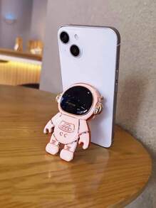 Astronaut Shaped Phone Stand - Suitable For Various Phones With Protective Cases, Retractable Foldable Astronaut Design Metal Plating Adhesive Phone Holder Compatible With IPhone, Android Phone, Gift For Birthday, Family, Friends Phone Accessories