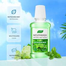 1 Bottle Mint Mouthwash, Oral Care, Freshens Breath, Cleans Teeth, Refreshing Mint Flavor, Gentle & Comfortable, Mouthwash, Cooling & Soothing, Self-Care, Deep Cleans Odor, Dental Care, Pleasantly Refreshing. - Multicolor - View 3