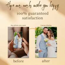 1 Pc, Custom Photo, Polished Plexiglass Wooden Frame,Customize Your Wedding Commemoration, Precious Memories,Personalized Canvas Printed Poster Art, Perfect For Families, Couples, Pets' Memories, And A Perfect Gift For Anniversaries