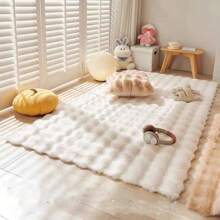 Tapis en mousse de peluche de couleur unie imitation fourrure de lapin, crème. Tapis moelleux et confortable pour le salon, la chambre à coucher et d'autres pièces. Convient pour les tapis, les carpettes et les coussins de canapé en automne/hiver