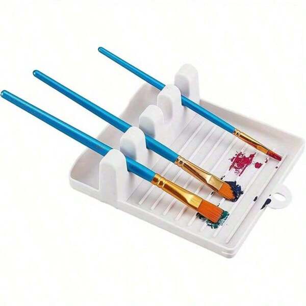 1pc Paint Brush Holder With 4 Slots, DIY Art Brush Organizer, Watercolor Palette, Watercolor Acrylic Oil Painting Brush Stand, Painting Brush Rack For School Supplies