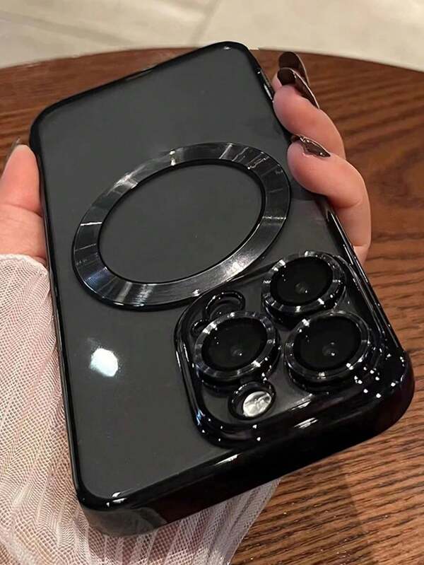 كفر هاتف مطلي فاخر مغناطيسي متوافق مع آيفون 16، 15، 14، 13، 12، 11 برو ماكس 16، 15، 14 بلس، كفر هاتف مغناطيسي لاسلكي للشحن مقاوم للصدمات لأولاد وبنات، كفر هاتف شفاف مصد مغناطيسي