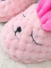 A New Pair Of Children's Cartoon Rabbit Warm Slippers For Autumn And Winter Home Plush Slippers - Pink - View 7