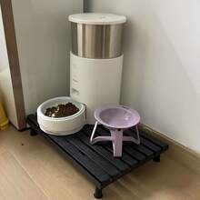 ABS High-Quality 1pc Raised Cat/Small Dog Feeding Station With Stand, Indoor Pet Dining Table With Elevated Food Mat