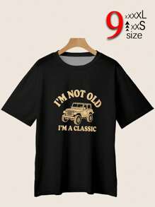 Camiseta de manga corta con estampado gráfico de corte holgado para hombres | Eslogan divertido, diseños de dibujos animados, letras y animales | Alta calidad, de secado rápido, transpirable | Hombro caído, cuello redondo, costuras contrastantes | Versátil para salir, amigos, regalo de novio, commuting, viajes y vacaciones | Top de moda coreana resistente a las arrugas para primavera, verano, otoño y otoño