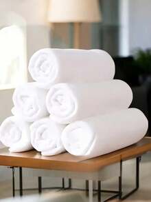 White Super Absorbent Soft Rectangular Towel, Hotel & Travel Exclusive, Quick-Drying Face Towel, Suitable For Vacation & Travel - Multicolor - View 1