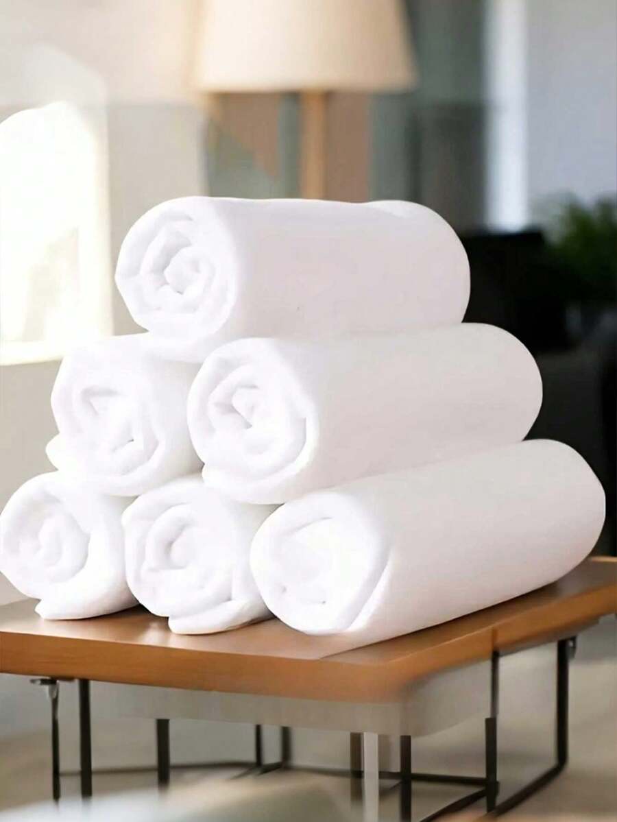 White Super Absorbent Soft Rectangular Towel, Hotel & Travel Exclusive, Quick-Drying Face Towel, Suitable For Vacation & Travel - Multicolor - View 1