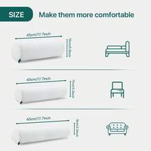 颈椎枕 颈椎枕 圆形颈椎枕 颈背腰枕 圆形滚轴枕 带可拆卸枕套 专为颈部、背部、头部和腿部设计 - 白色 - 查看 15