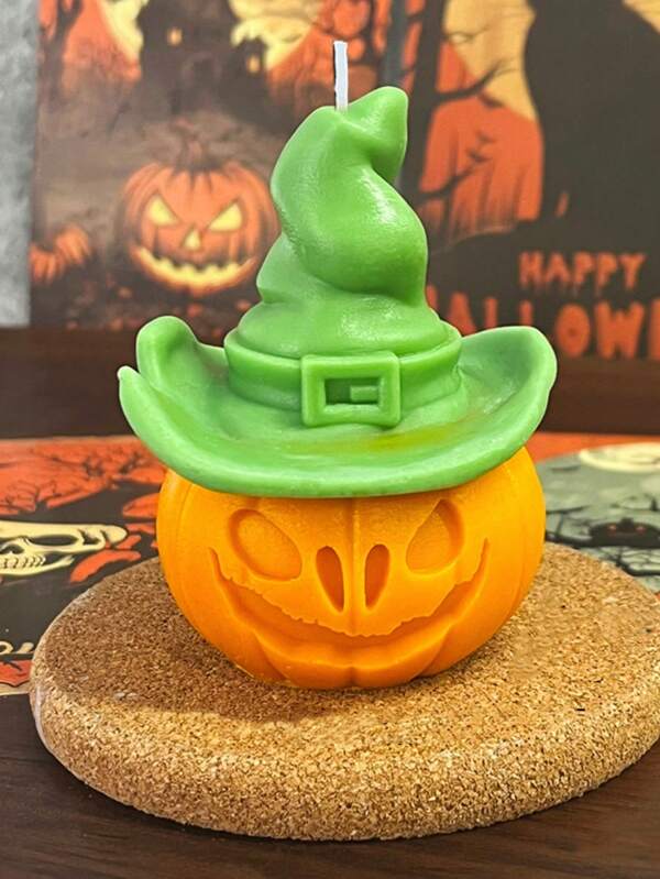 1pc Halloween Pumpkin Shape Silicone Candle Mold, Plaster Cast Mold