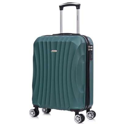 Mala de cabine ABS 55x40x20 cm (44L) - Malas de viagem pequenas e leves de 20 polegadas - Bagagem de mão | Resistente | Durável | com alça telescópica | Ideal para viagens de negócios e férias | para homens e mulheres - Amarelo/Azul-escuro/Hortelã/Roxo/Preto/Prata/Vermelho/Ouro rosa/Turquesa/Verde