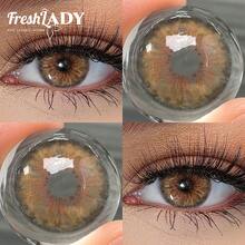 FRESH LADY Freshlady 天然彩色隐形眼镜 Pupilentes Cleopatra&Chelsea 系列彩色隐形眼镜，适合送礼，14.2 毫米，适合婚礼和情人节，1 年一次性万圣节服装角色扮演 - 0 - 查看 5