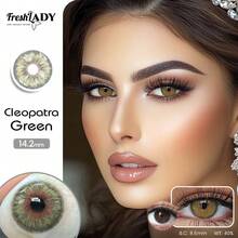 FRESH LADY Freshlady 天然彩色隐形眼镜 Pupilentes Cleopatra&Chelsea 系列彩色隐形眼镜，适合送礼，14.2 毫米，适合婚礼和情人节，1 年一次性万圣节服装角色扮演 - 0 - 查看 6