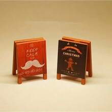 1pc Dollhouse Wooden Sign Mini Chalkboard, Christmas & Miniature Scene Prop, Birthday Gift, Tiny Cafe, Coffee Shop, Ice Cream Store Sign Accessory For DIY Home Decor Christmas Decorations Room Decor
