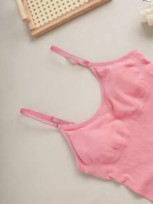 CELILIN Regata Feminina de Cor Sólida, Simples e Diária, Top Modelador Sem Costura com Controle de Barriga e Colete Modelador - Rosa chiclete - Visão 3