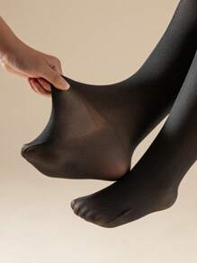 1 par de 200g Medias negras acolchadas y gruesas para niños, medias de baile gruesas de invierno para bebés, pantalones de fondo