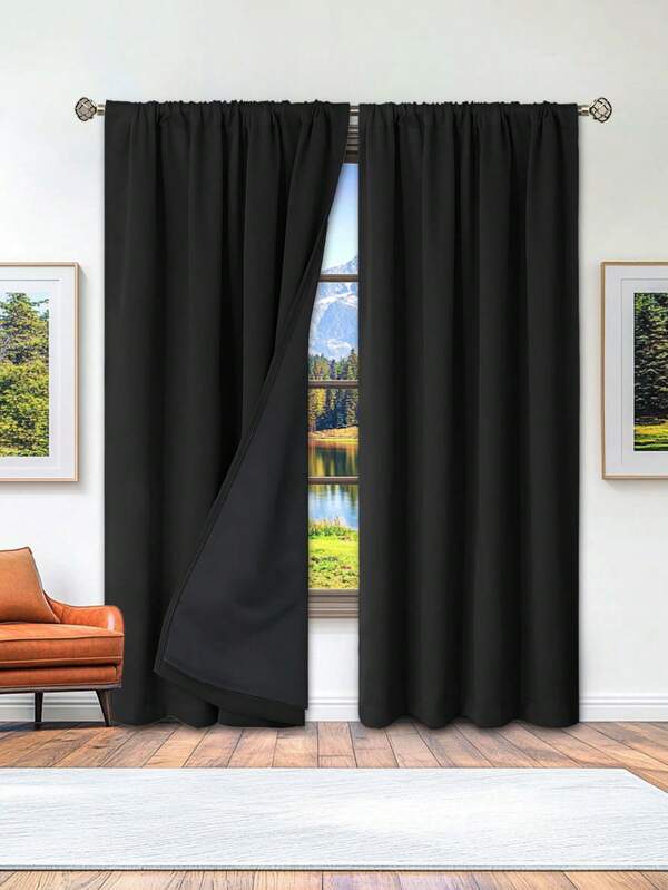 1 Stück 99% Abdunklung, UV-Blockierung, thermisch isolierter Vorhangstoff - Polyestergewebe, Schlaufenaufhängung, nicht bleichbar, Kunstthema für Schlafzimmer, beschichtete Abdunklung und Wärmeisolierung, energiesparend, geräuschreduzierend - ideal für Schlafzimmer, Hütte und Schule für einen tiefen Schlaf