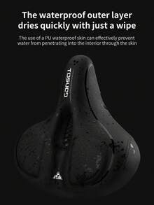 TOSUOD Super Soft Thick Shock-Absorbing Bicycle Saddle - Mountain Bike Seat Cushion, Black With Red Accents, Comfortable Adult Cycling Accessory, Mountain Biking Comfort Experience | Comfortable Bicycle Seat Cushion | Shock-Absorbing Function, Bicycle Seat Cushion - Black - View 2