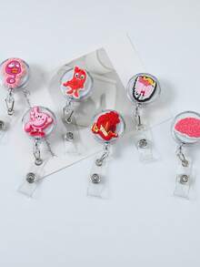 1 Stück Cartoon Krankenschwester Ausweishalter mit Stethoskop, Maske, Medizinbox, Zähne, Pillen und Krankenschwestern-Uniform Design, einziehbarer Ausweishalter mit leicht zu benutzender Befestigung, süßer ID-Halter, Geschenk für Ärzte und Krankenschwestern, Auto-Accessoires, Taschenbaumler, Schule, Goth Y2k - Verschiedenfarbig - Übersicht 3