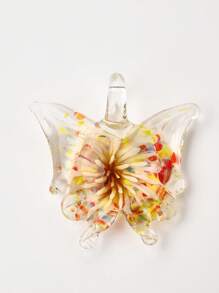 1/6 piezas Decoración aleatoria multicolor de cerámica esmaltada pintada a mano con margaritas y mariposas, adecuada para manualidades de joyería, colgantes, collares, aretes, llaveros, cadenas de teléfono, regalo para familia, parejas y amigos