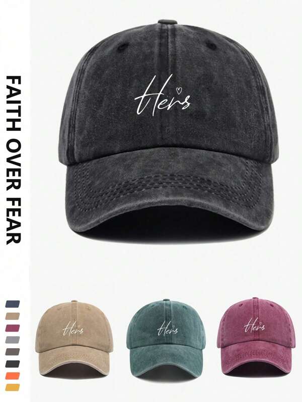 1pc Letter Print Versatile Fashion Personalized Outdoor Sunscreen Baseball Cap, Suitable For Daily Use