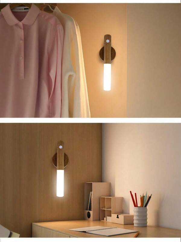 Rechargeable Magnetic Sensor USB LED Night Light - Wall Lamp & Cordless Wall Light With Motion Sensor For Home, Bedroom, Kitchen, Bathroom, Wall Sensor Light For Night Safety