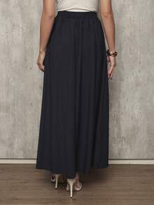 Long Women's Skirt With Pocket - Moda Evangelica Marrant Long Skirt - 藏蓝色 - 查看 4