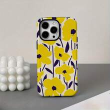 Funda para teléfono 1 pieza Pantalla completa de flores Película dos en uno: duradera, que absorbe los golpes y a la moda - 16, 15, 14, 13, 12, 11, Plus, Pro, - Colores mixtos 1 - Ver 5
