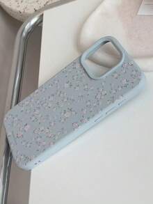 Pink Blue Flower Korean Chic Mini Floral Pattern Fashion Phone Case Compatible With Apple 16 Pro Max / 13 / 15 Pro / 14 / 12 / 11 Full Coverage Waterproof Shockproof Anti-Fall Scratch Resistant Spring Gift - Blue - View 6
