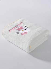 Sanrio 1pc Sanrio Cute Cartoon Character Hello Kitty Coral Fleece Soft Absorbent Quick Dry Non-Shedding Hand Towel & Bath Towel, Face Towel Size 34*75, Bath Towel Size 70*140cm, Bathroom Essential