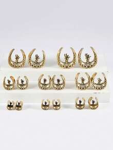 1PC U Shape Skull Hand Ear Gauges Open Flesh Tunnels Plugs Ear Tunnels Ear Stretchers Stainless Steel Piercings 8mm-25mm - As Shown - View 7