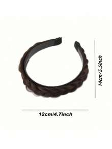 1 件防滑蓬松鱼骨合成假发头带、洗脸辫子头带、鱼骨辫子假发头带、新娘和日常佩戴的发饰、蝴蝶结配饰、女士发带头带、发饰、发箍 - 彩色 - 查看 10