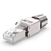 6-Pack RJ45 Connectors Tool Free Cat 8, Cat8 Field Termination Plug Shielded RJ45 Modular Plugs For 2000MHz 2GHz 40G Double Shielded Solid LAN Cable 22AWG-24AWG - 銀色 - 查看 5