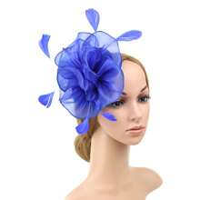 1 Stück Fascinator Hut Teezeremonie Kopfschmuck mit Bändern, Federn auf Haarband und Clip für Mädchen und Frauen, Haaraccessoire