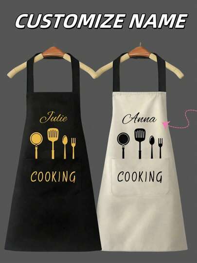 1 Customizable Adjustable Waterproof And Oil-Proof Apron With Pockets For Chefs, Gardeners, Bakers, Florists, Painters, Baristas, Uniforms, Kitchen Supplies [Different Production Batches May Result In Different Styles]