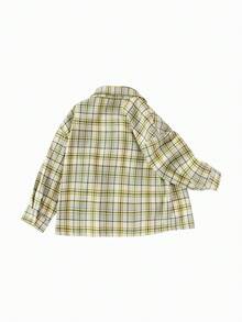 Balabala Boys Plaid Flannel Shirt 2025 New Thick Cozy Jacket - Green Tone - View 5