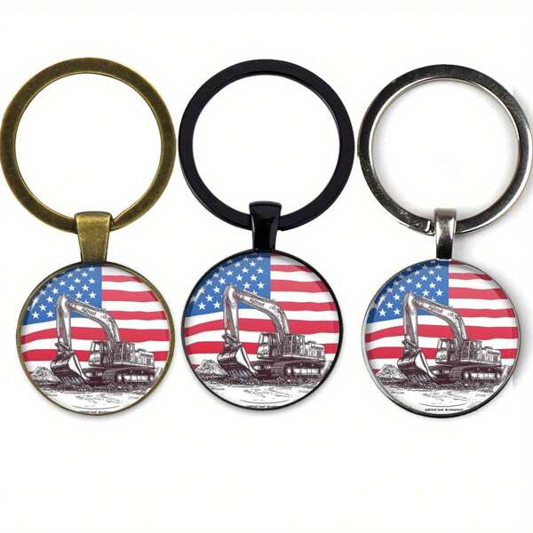 1pc Construction - Patriotic Creative Keychain, Teacher'S Day/Valentine'S Day/Family/Friend Gift School