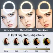 26 cm Anneau lumineux + Trépied Convient pour les selfies et la diffusion en direct, la photographie, lumière portable pour selfie et téléphone