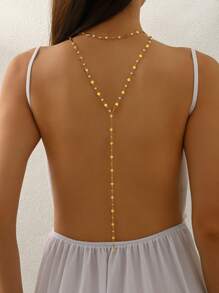 1 pieza Cadena elegante y sensual en forma de Y dorada para el Body de la mujer, adecuada para fiestas, playas, regalos festivos
