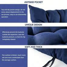 4 Pack Seat Pad Dining Room Garden Kitchen Chair Seat Cushions Tie On Plain UK