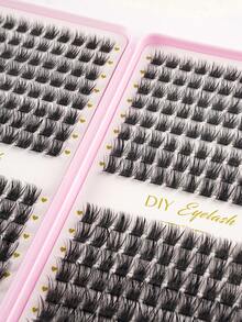 384/120pcs Individual False Eyelashes, Eyelash Book, Cluster False Eyelashes, DIY Lash Extension At Home, Cluster False Eyelashes, Makeup - Black - View 5
