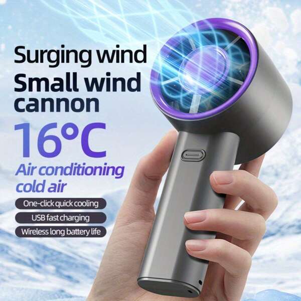Ventilateur portatif de poche, ventilateur personnel refroidissant rechargeable USB, 3 modes de vitesse du vent, avec batterie 1200mAh, convient pour les voyages en extérieur, les dames, les enfants, cadeaux d'été