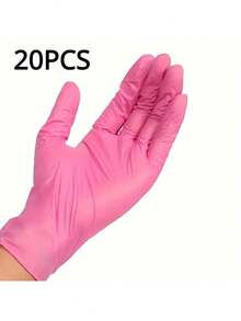 20pcs/Bag Disposable Nitrile Gloves - Latex & Powder Free, Perfect For Tattooing, Manicures, And Salon Cleaning,Nail Supplies,Nail Tech Supplies,Summer,Holiday Essentials,Travel,Travel Essentials,Beauty,Festival,Pink,Hair Clip,Makeup Accessories,Nail Supplies,Nail Tools,Nail Art Tools,Back To School,Nails,Nail Tools For Press On Nails - Multicolor - View 9
