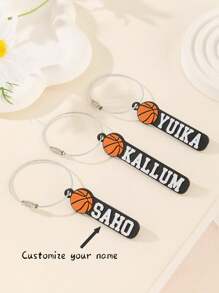 3D Printed Plastic Personalized Tennis Keychain/Keyring/Bag Tag/Name Tag